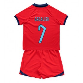 England Jack Grealish #7 Borta Kläder Barn VM 2022 Kortärmad (+ Korta byxor)